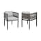Armen Living Felicia Outdoor Patio Dining Chair in Aluminum with Gray Rope and Cushions, PK2 840254333147 - alternate 1
